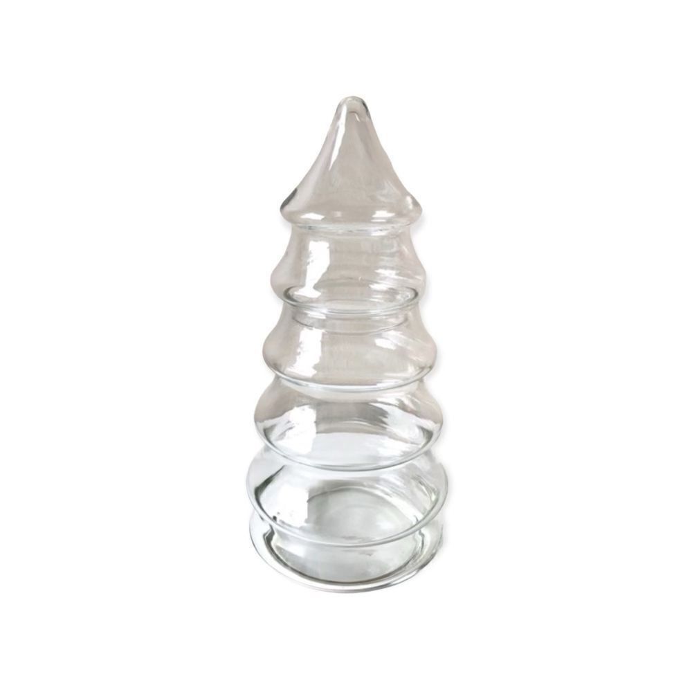 Vintage Glass Christmas Tree Cookie Jar by Libbey